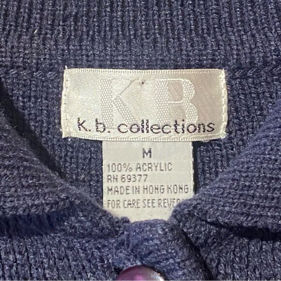 Vintage K.B Collections Embroidered Fall Leaves Cardigan Sweater Women's Size M - Picture 3 of 12